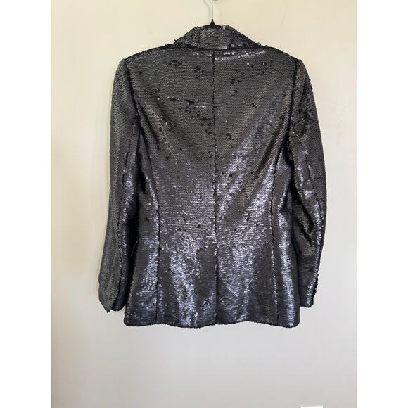 NWOT Women’s Ted Baker Millei Matte Sequin Blazer in Black SZ 1 / US 4 - Picture 8 of 8